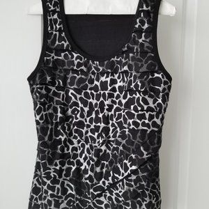 Black and silver layered top